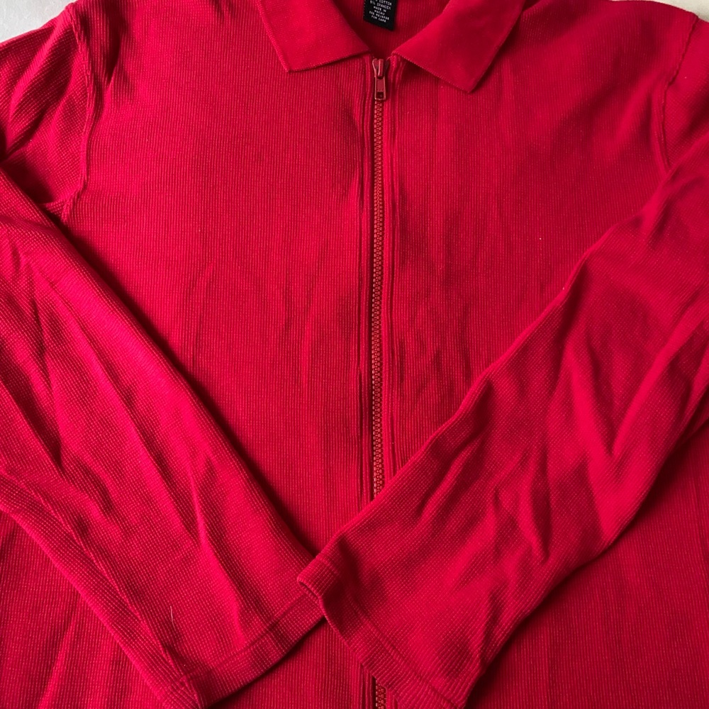 Limited Size XL Color Red Zip-Up Sweater - Picture 5 of 5